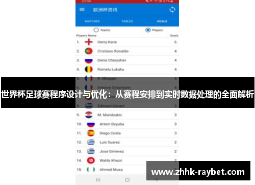世界杯足球赛程序设计与优化：从赛程安排到实时数据处理的全面解析